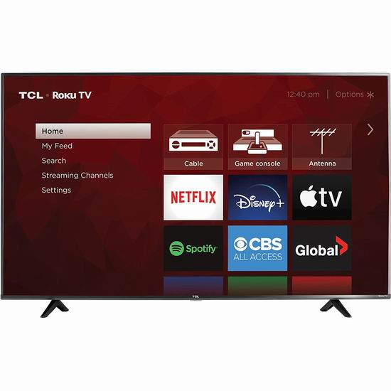  历史最低价！TCL 50S435 50英寸 4K超高清智能电视 379.94加元包邮！