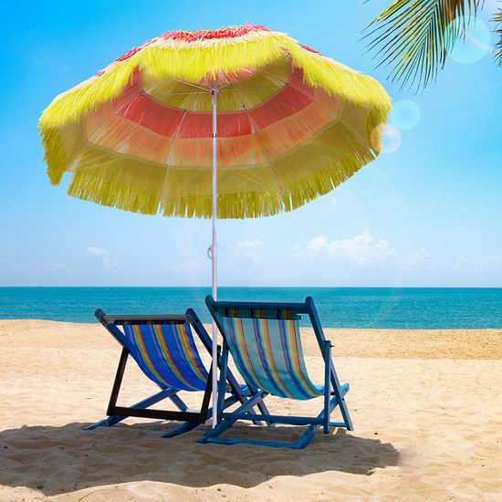  白菜价！历史新低！Outsunny 6英尺 可倾斜 沙滩庭院遮阳伞2.4折 19.5加元清仓并包邮！