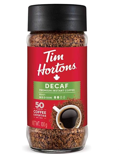  Tim Hortons 脱咖啡因 速溶咖啡（100克） 4.72加元（原价 7.99加元 ）