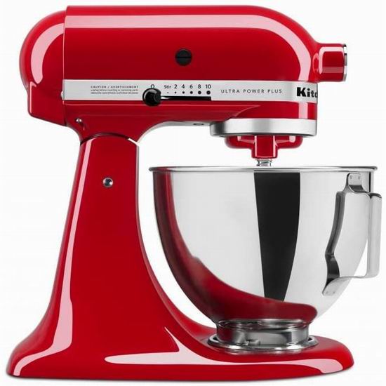  KitchenAid Ultra Power Plus KSM96ER 4.5夸脱 经典帝国红 多功能搅拌厨师机 299.99加元（原价 349.99加元）+ 包邮！