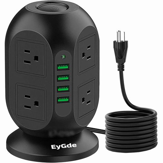  EyGde 8插座 + 4 USB充电 插线座 24.69加元限量特卖并包邮！
