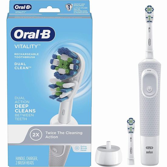  手慢无！历史新低！Oral-B 欧乐B Vitality Dual Clean 双重清洁 电动牙刷4.5折 15加元！带2个刷头！