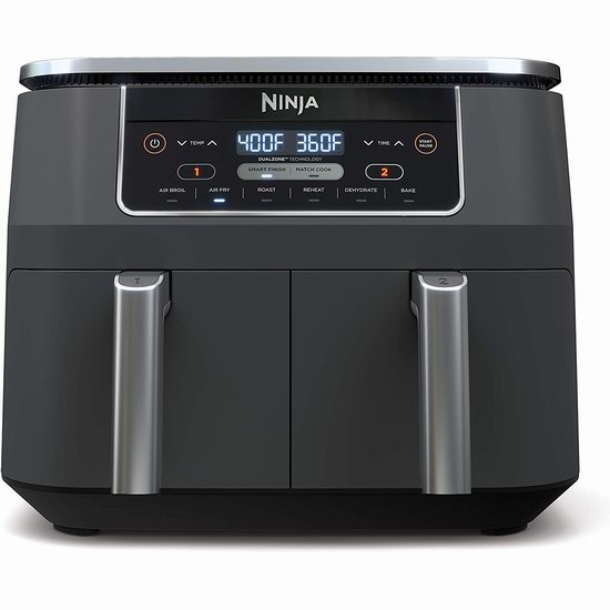  历史最低价！Ninja DZ201 8夸脱 双锅 空气炸锅/煎锅/烤箱/食物烘干机6.1折 159.99加元包邮！