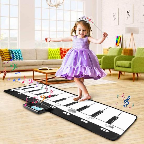  LVJING 8模式 可录音 婴幼儿20键电子琴跳舞毯 15.55加元！