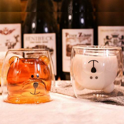  卡通熊咖啡/牛奶/茶玻璃杯 11.55加元限量特卖，原价 15.99加元