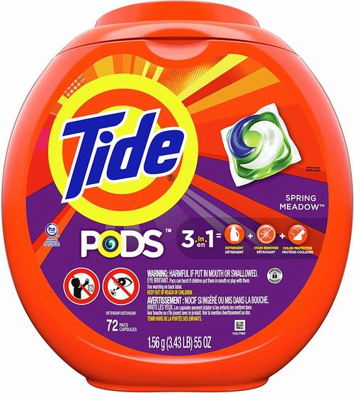  Tide PODS 洁衣粒 72粒 17.73加元，原价 19.99加元