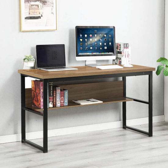  DlandHome 55英寸 时尚电脑桌/书桌 57.14加元限量特卖并包邮！