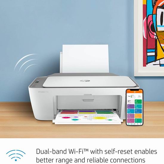 历史新低！HP 惠普 DeskJet 2755e 多功能一体无线彩色喷墨打印机4.1折 49.99加元包邮！送3个月墨盒！