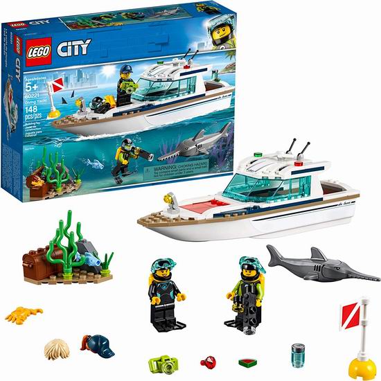  历史新低！LEGO 乐高 60221 城市系列 阳光潜水游艇（148pcs）18.98加元！