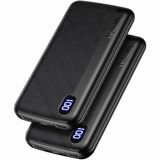  GETIHU 10000mAh 便携式移动电源/充电宝2件套超值装 31.99加元限量特卖并包邮！