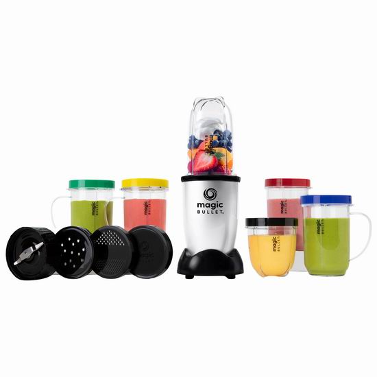  Magic Bullet MBR-1702 多功能食物料理机/榨汁机17件套6.7折 39.99加元包邮！实惠又好用！