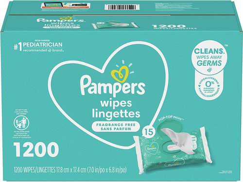  Pampers 帮宝适 Complete Clean 婴儿清洁湿巾 1200张 18.98加元（原价 23.99加元）+包邮