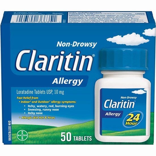  Claritin Reditabs 氯雷他定 非处方 无嗜睡 24小时抗过敏药（50片）5.2折 20.99加元（原价 39.99加元）