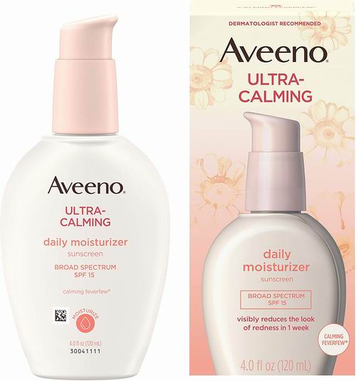  Aveeno Ultra Calming  舒缓保湿防晒润肤乳液SPF 15  120毫升 17.92加元，原价 19.97加元