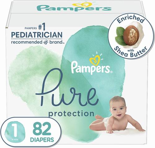  Pampers Pure 婴幼儿尿不湿/纸尿裤（size 1，82片）26.99加元（原价 31.99加元）