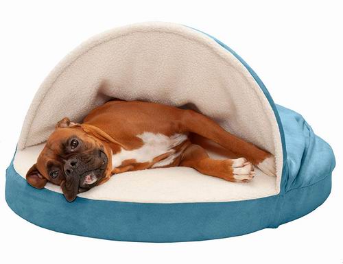  FurHaven Pet 35英寸 记忆泡沫圆形人造羊皮 宠物狗床 6折 43.36加元，原价 72.35加元，包邮