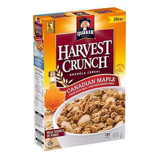  历史新低！Quaker 桂格 Harvest Crunch 加拿大枫糖味 格兰诺拉麦片（475克x16盒）5.6折 31.52加元！
