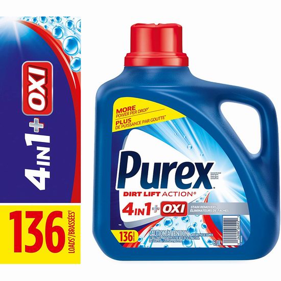 历史新低！Purex Plus Oxi 浓缩洗衣液（6升136缸）5.2折 9.47加元包邮！