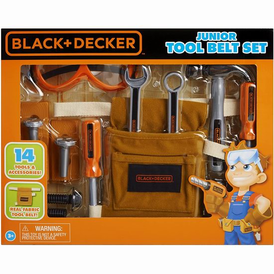  历史新低！BLACK & DECKER 儿童过家家 仿真家用工具14件套6.2折 15.6加元！