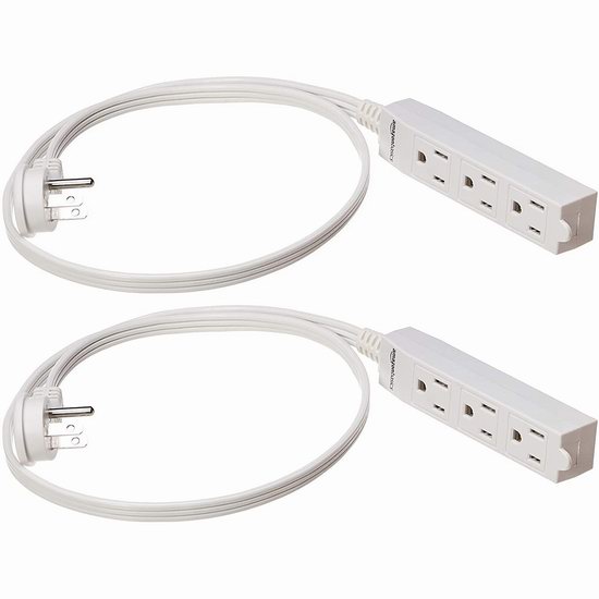  历史新低！AmazonBasics 3口插线板2件套6.6折 9.12加元！