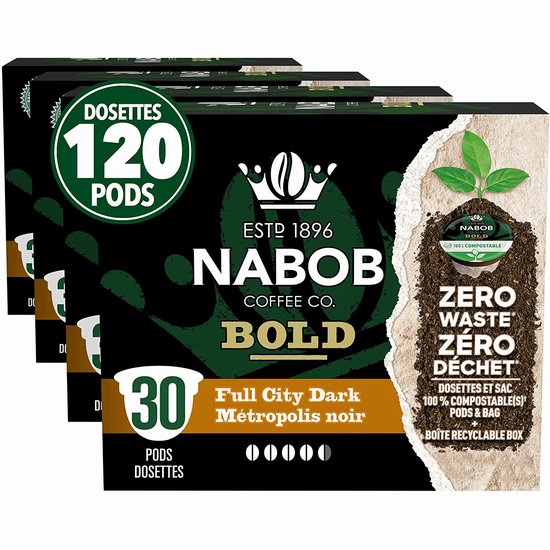  金盒头条：Nabob K-Cup咖啡胶囊（120粒）6.6折 53.17加元包邮！4款可选！