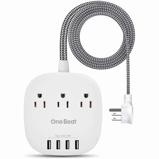  OneBeat 3插座 + 4 USB充电 插线板5.5折 17.99加元！