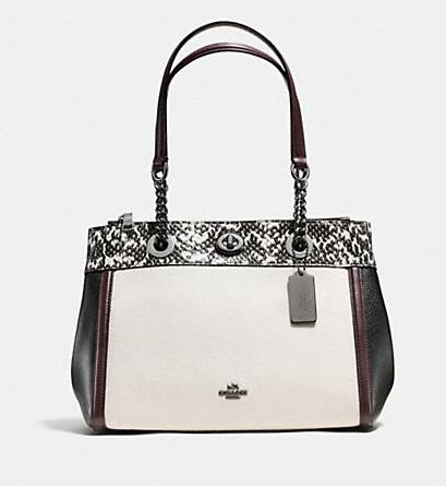  补货！Coach Outlet Edie蛇皮装饰手提包 148.5加元，原价 585加元，包邮