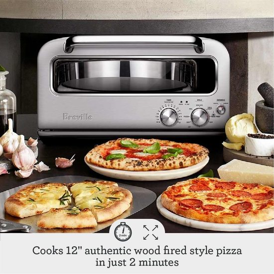 烤披萨神器！Breville BPZ820BSS Pizzaiolo 智能烤箱7.1折 999.99加元包邮！2分钟内做出完美披萨！2色可选！