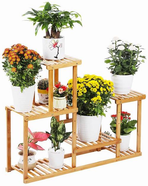  历史新低！DESHENG 天然竹制 4层植物架6.2折 29.99加元！