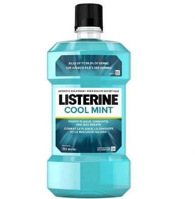 Listerine 清凉薄荷漱口水1升 3.39加元起