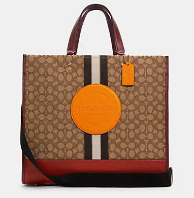  手慢无！Coach Outlet Dempsey Tote 40条纹托特包 3折 135加元，原价 450加元，包邮
