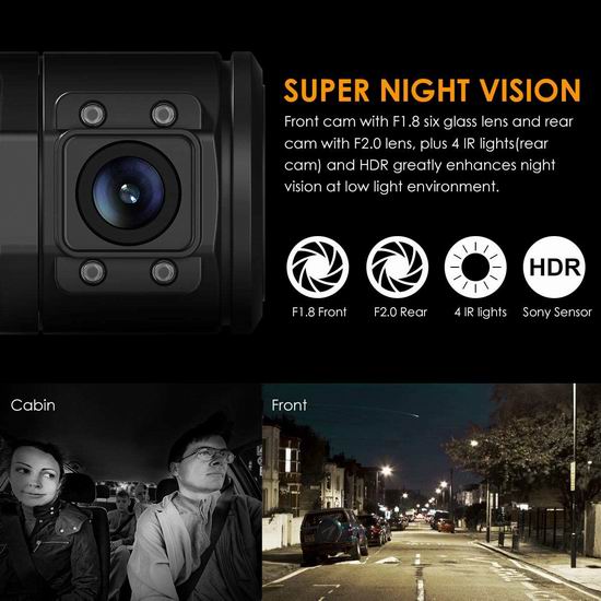 Vantrue N2 Pro 2.5K超高清 双镜头 夜视行车记录仪 199.99加元限量特卖并包邮！