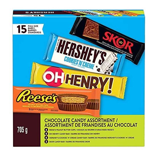  金盒头条：Hershey's 好时 巧克力糖果15支装（705克） 13.99加元！