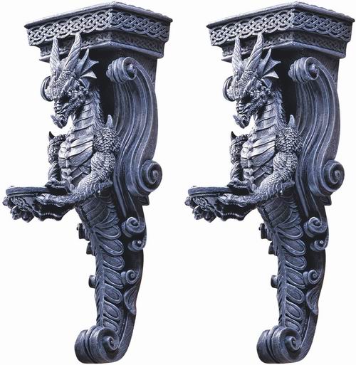  Design Toscano 手工龙装饰雕像 2件套 128加元，原价 161加元，包邮