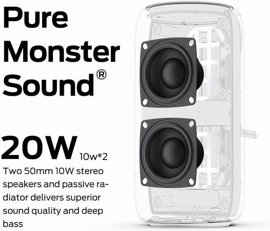 Monster 魔声 Superstar S310 20瓦 可插卡 24小时超长续航 蓝牙音箱4折 39.99加元包邮！