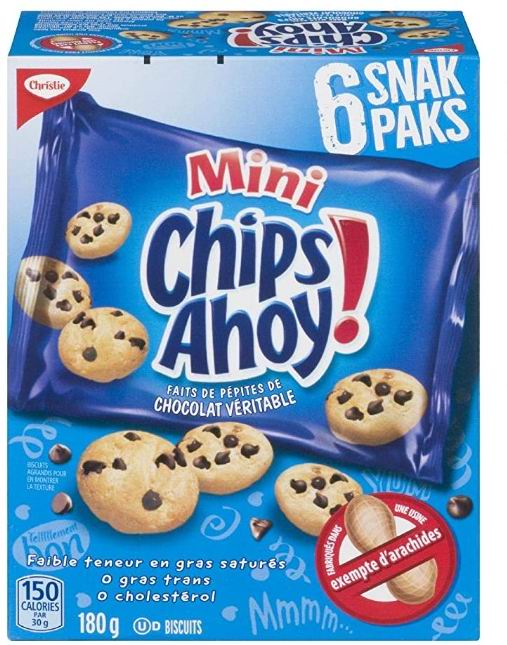  Chips Ahoy! 迷你巧克力曲奇饼干 2.16加元
