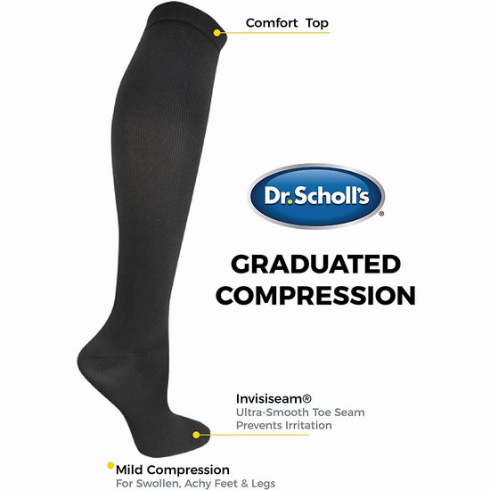  Dr. Scholl's 爽健 防静脉曲张 弹力瘦腿 压力袜 9.97加元（原价 12.99加元）