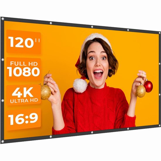  Megacro 120英寸 便携式家庭影院投影幕布5折 19.99加元！