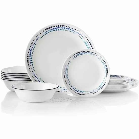 Corelle 康宁 Livingware 白色餐具18件套6人装7.7折 80.47加元包邮！