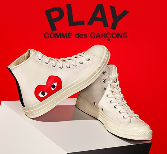  万年不打折！Comme des Garçons Play 与 Converse合作限量款 板鞋全场8.5折 170加元包邮！