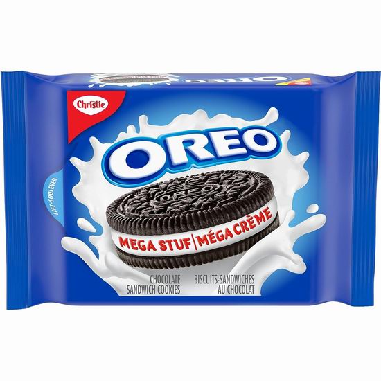  Oreo Mega Stuf 奥利奥夹心饼干（374克）6.6折 3.3加元！