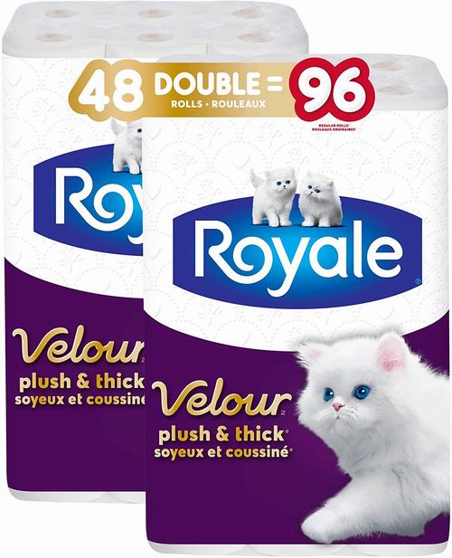  Royale Velour 加厚卫生纸/厕所纸 48卷装 21.54加元，原价 29.99加元