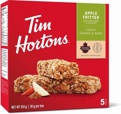  Tim Hortons 无花生水果燕麦棒 5块 2.84加元，多种口味可选！