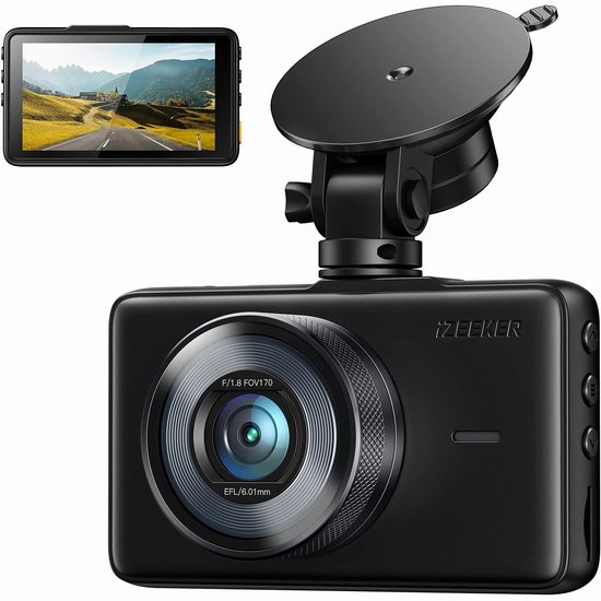  iZEEKER 1080P全高清 超大广角 超级夜视 行车记录仪6折 29.99加元！
