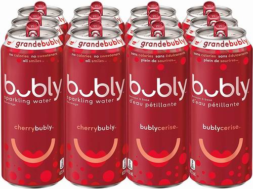  Bubly Sparkling Water水果味气泡水 12×473毫升 6.29加元！