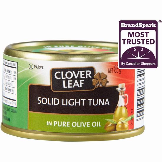  Clover Leaf 橄榄油浸 金枪鱼罐头（85克 x 24罐）6.6折 23.28加元！