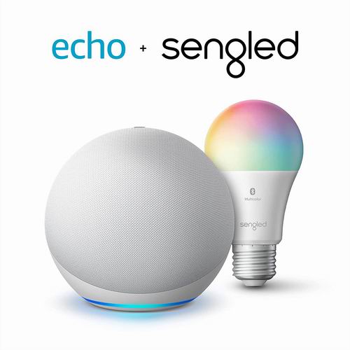  黑五价：史低价！Echo 第四代球形智能音箱+彩色智能灯泡 79.99加元（原价149.98加元）+包邮！4色可选！
