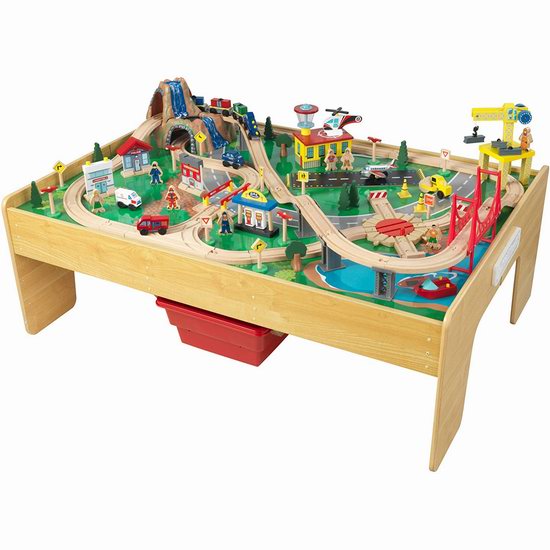  KidKraft Adventure 小镇火车轨道玩具+游戏桌5.2折 139.98加元包邮！