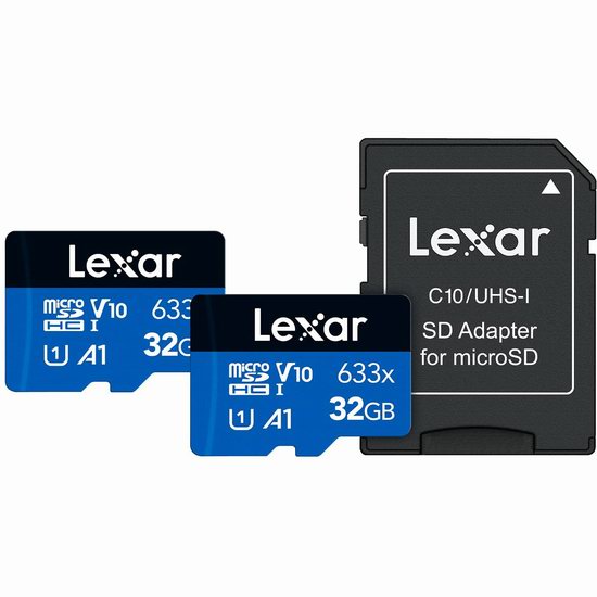  Lexar 雷克沙 microSDHC 633x 32GB 高性能储存卡2件套5.4折 13.51加元！