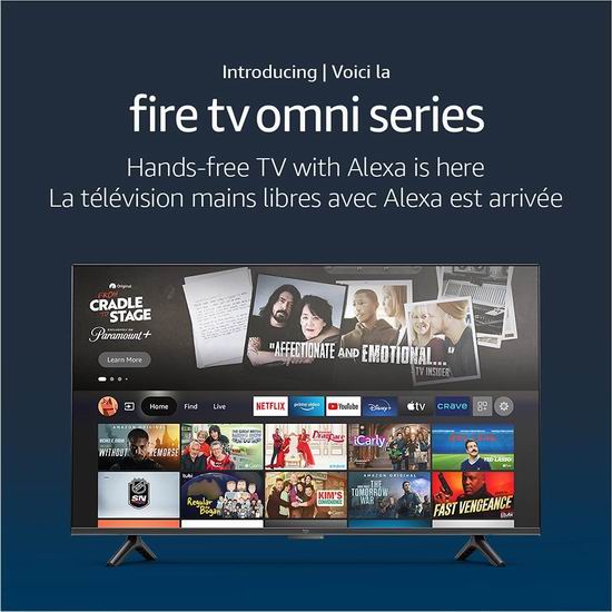 Amazon Fire TV Omni 系列 4K UHD 43/65英寸4K超高清智能电视 419.99-799.99加元包邮！